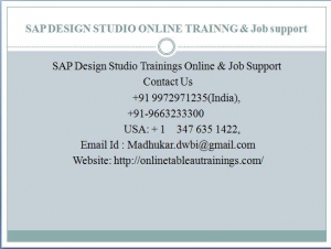 BusinessObjects Design Studio Online Training